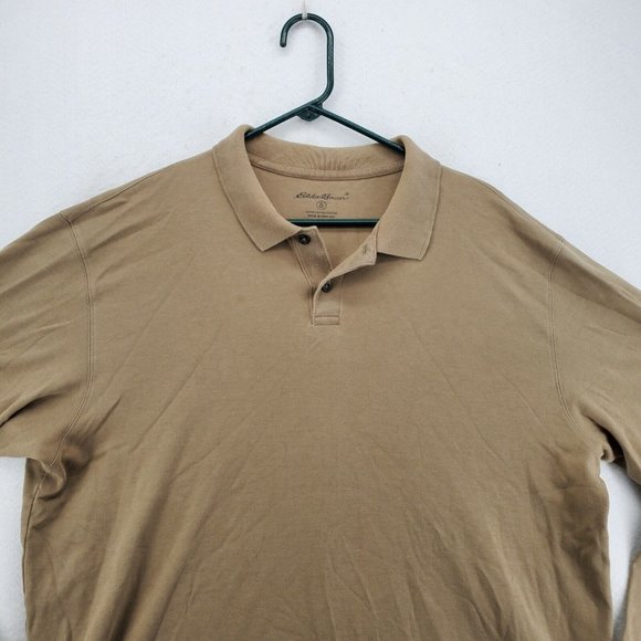EDDIE BAUER Shirt Men's Long Sleeve Polo Button Closure Pullover Brown XL - Picture 6 of 12
